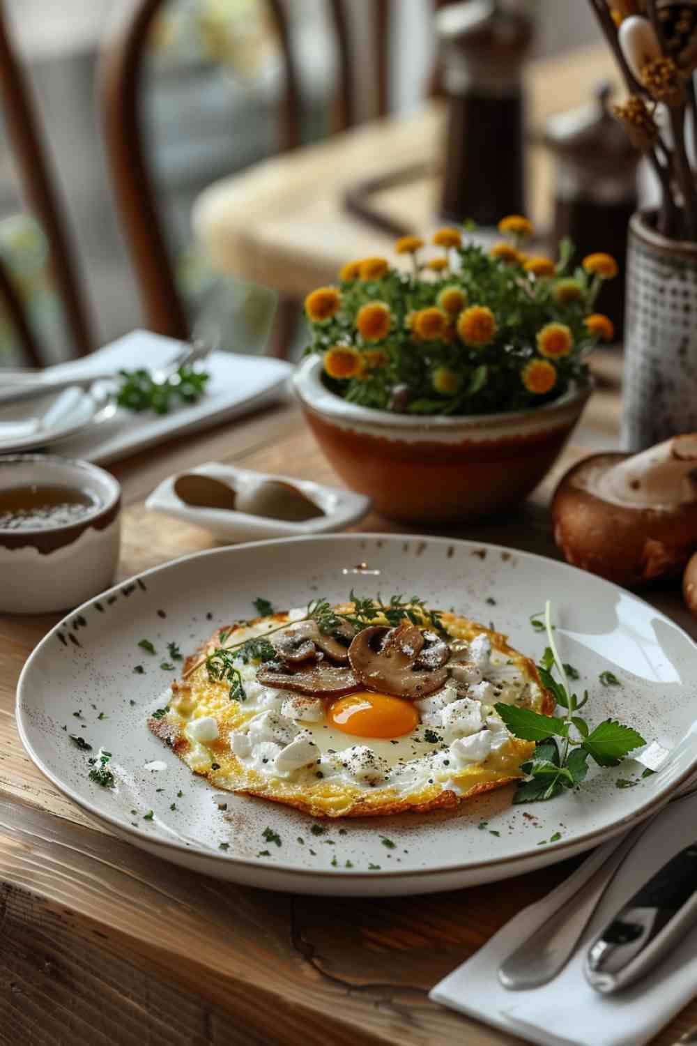 Mushroom and Feta Omelette