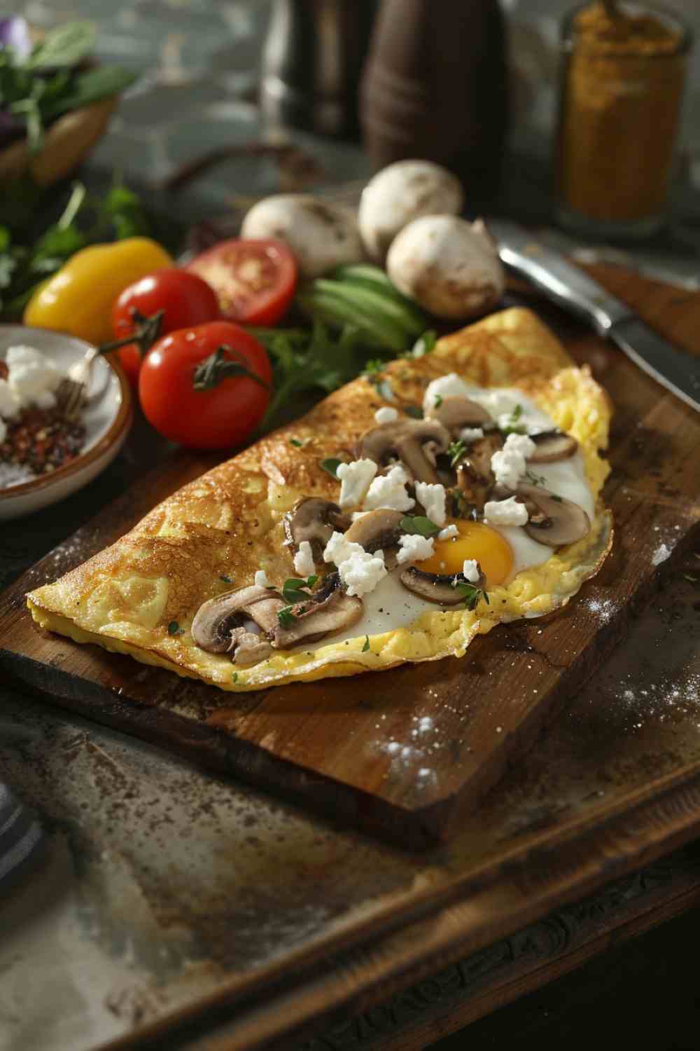 Mushroom and Feta Omelette