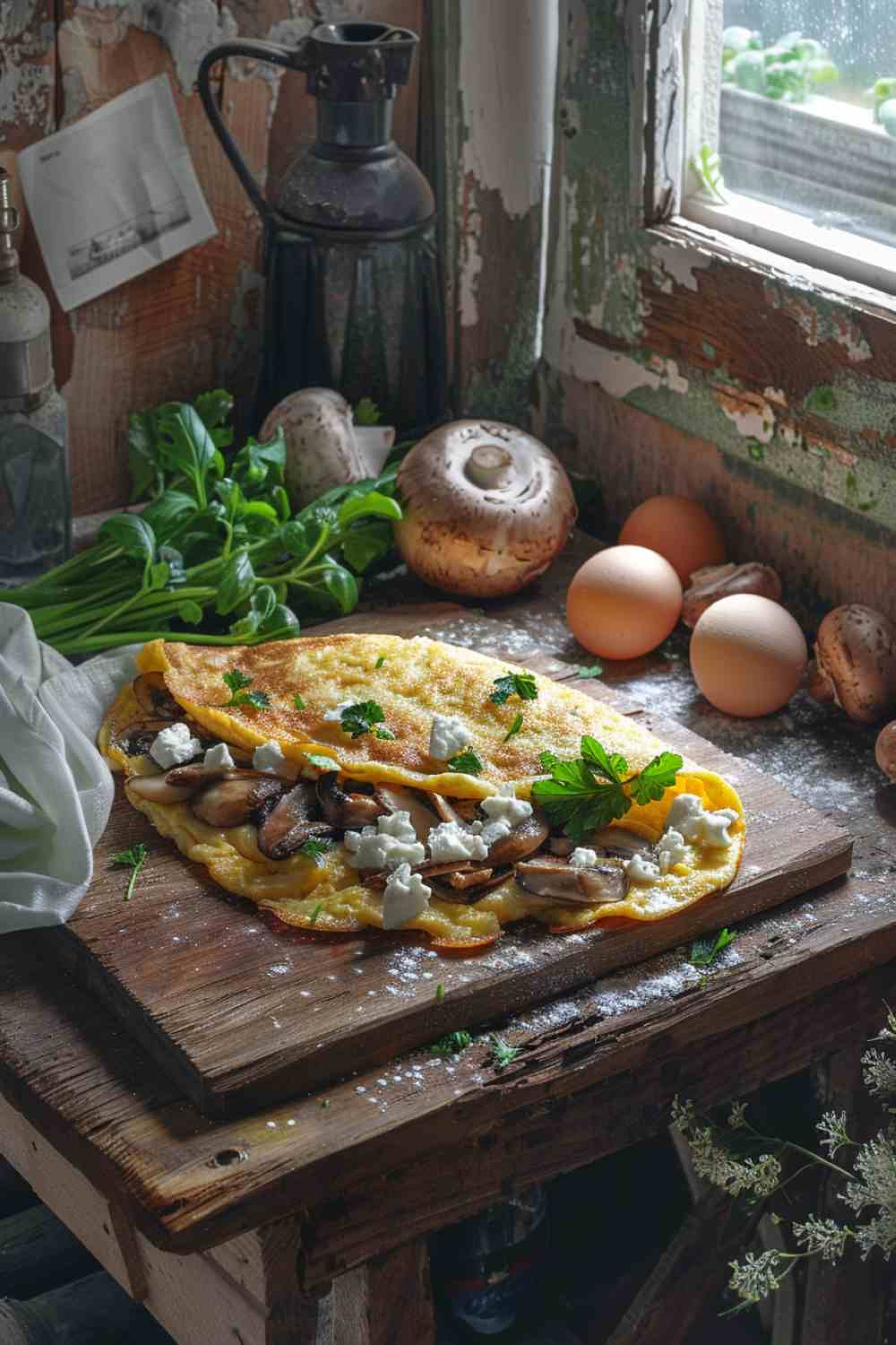 Mushroom and Feta Omelette