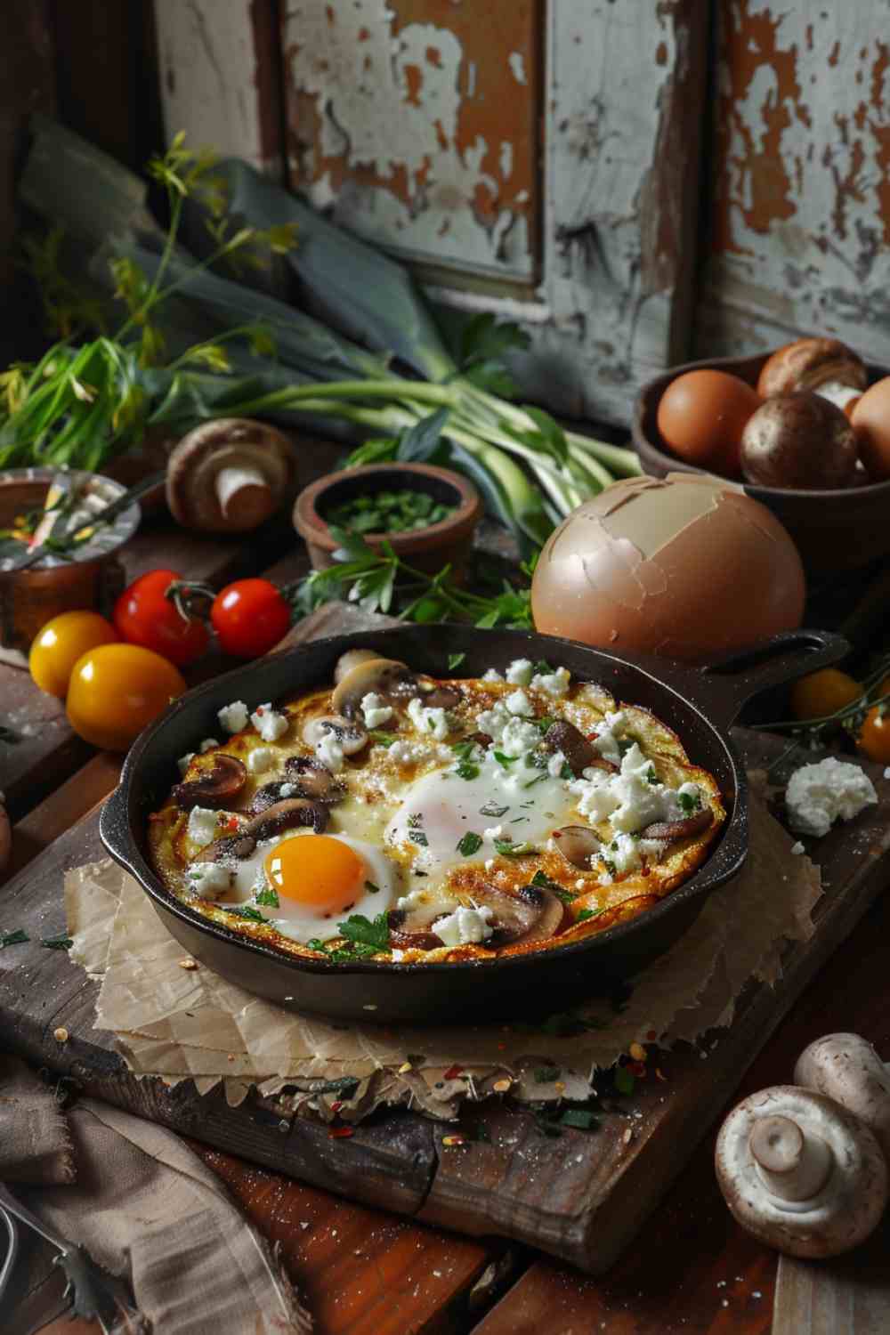 Mushroom and Feta Omelette