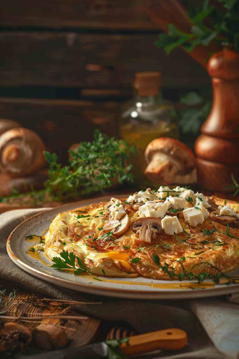 Mushroom and Feta Omelette