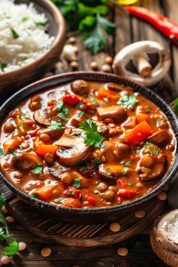 Mushroom and Lentil Curry