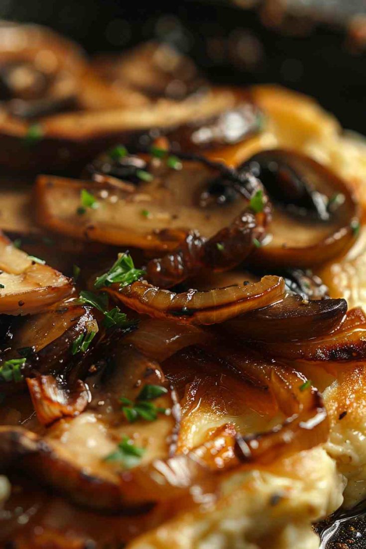 Mushroom and Onion Savory Omelette