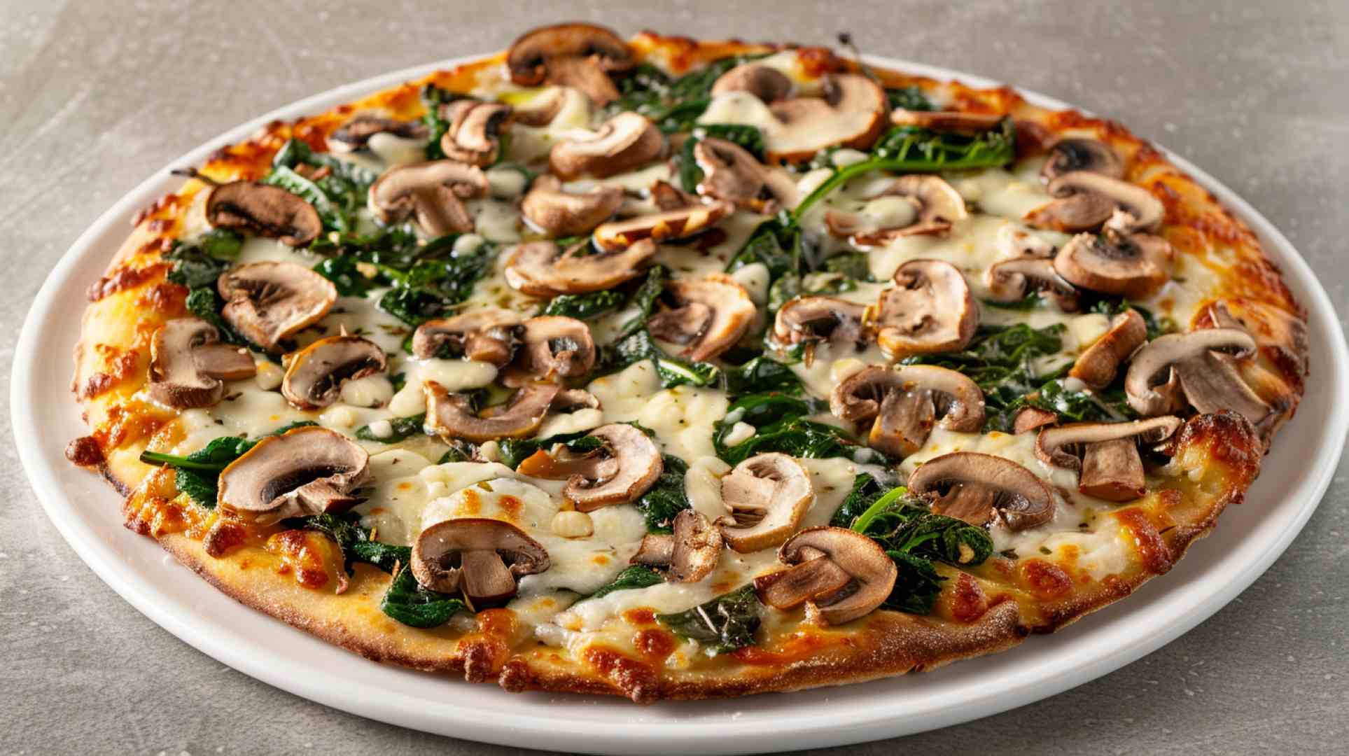 Mushroom and Spinach Pizza