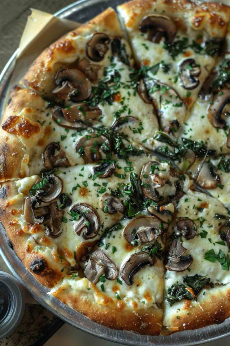 Mushroom and Spinach Pizza