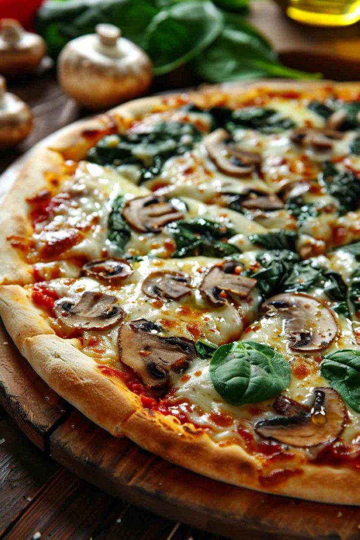 Mushroom and Spinach Pizza