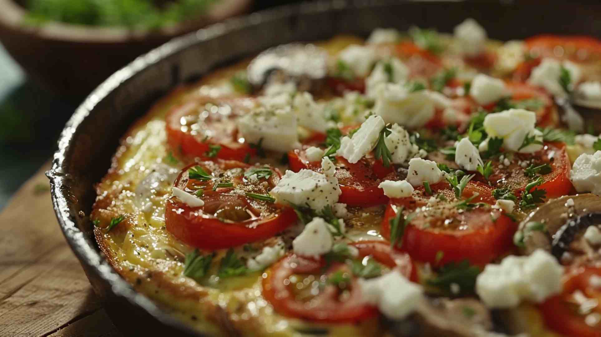 Mushroom and Tomato Mediterranean Omelette