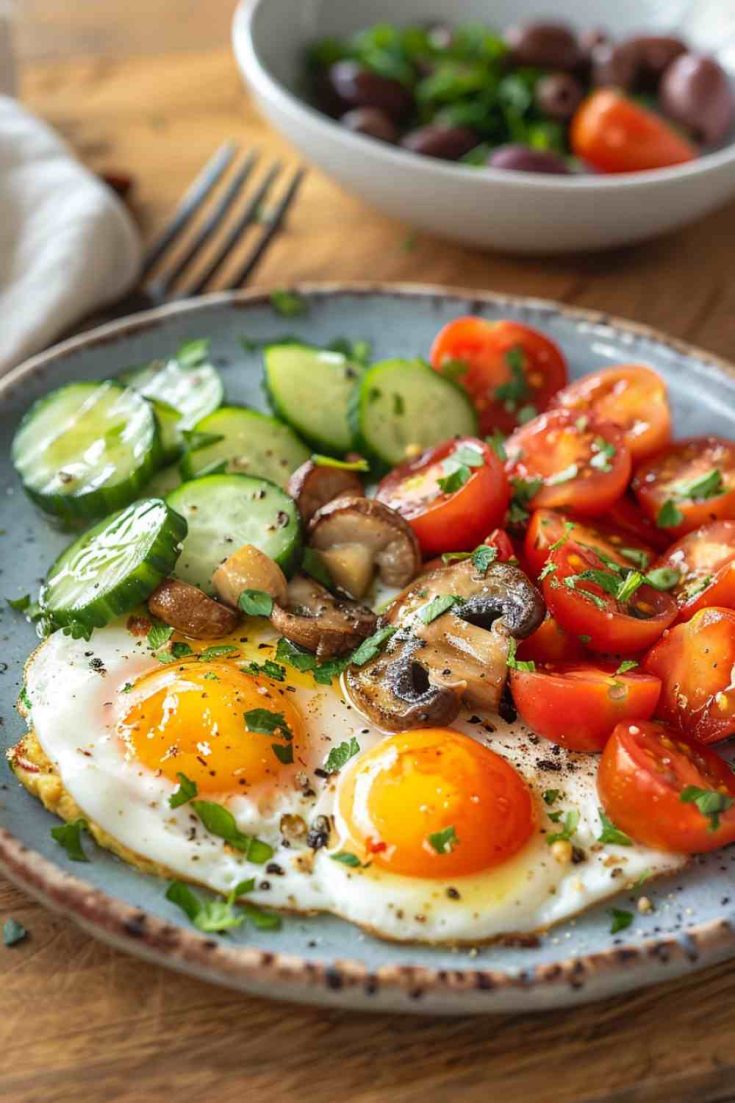 Mushroom and Tomato Mediterranean Omelette