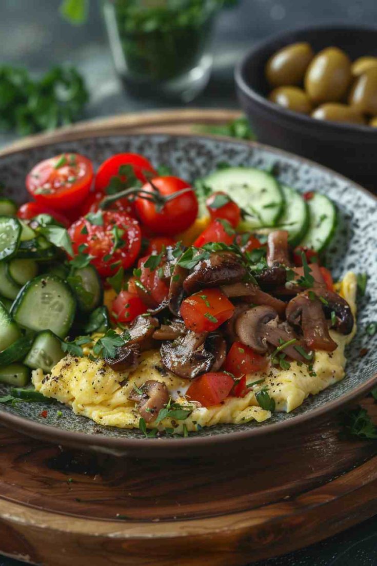 Mushroom and Tomato Mediterranean Omelette