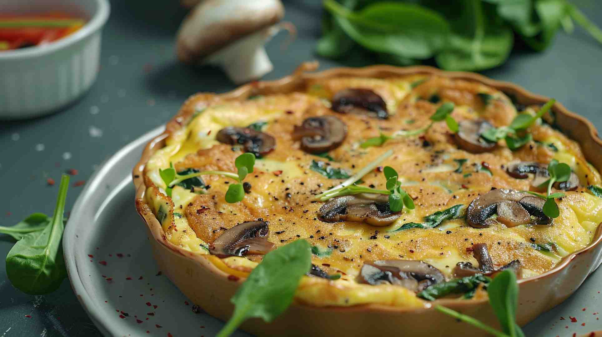 Quick Mushroom Spinach Omelette