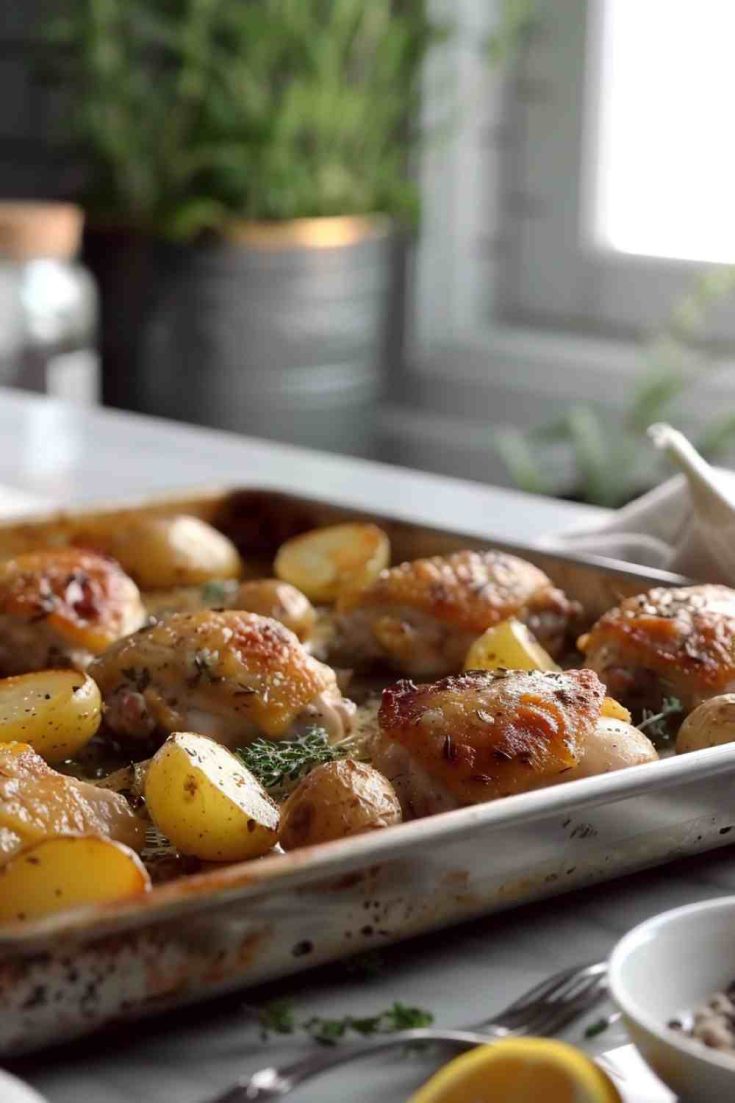 Sheet Pan Garlic Chicken & Potatoes