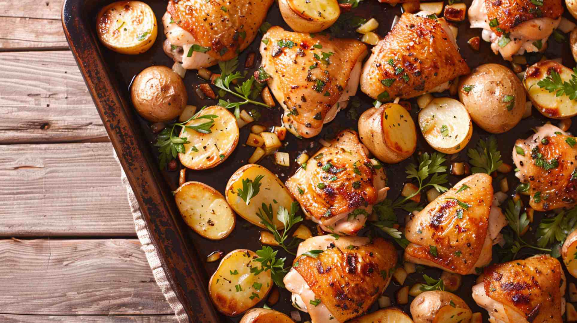 Sheet Pan Garlic Chicken & Potatoes