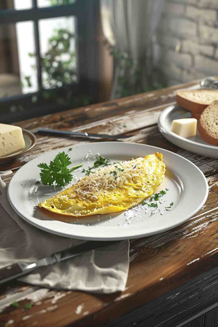 Simple Mushroom Parmesan Omelette