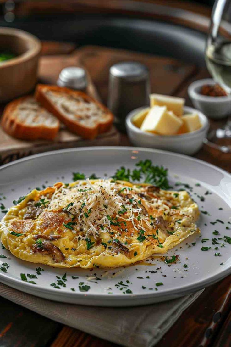 Simple Mushroom Parmesan Omelette