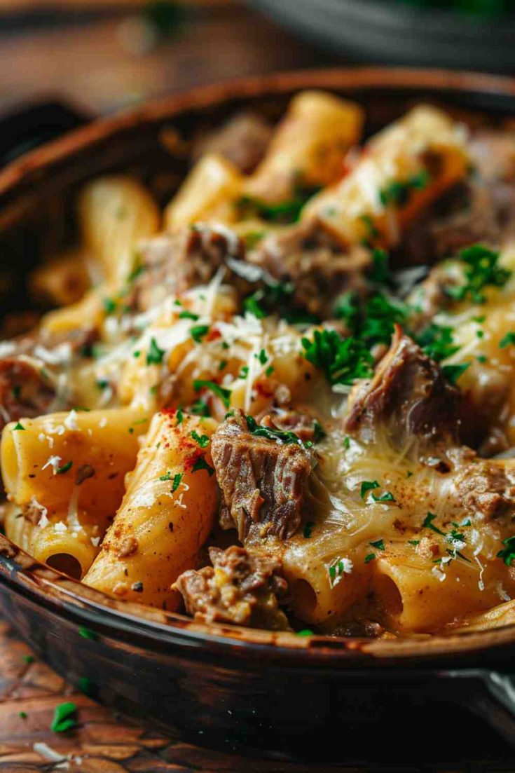 Slow Cooker Beef and Cheese Pasta