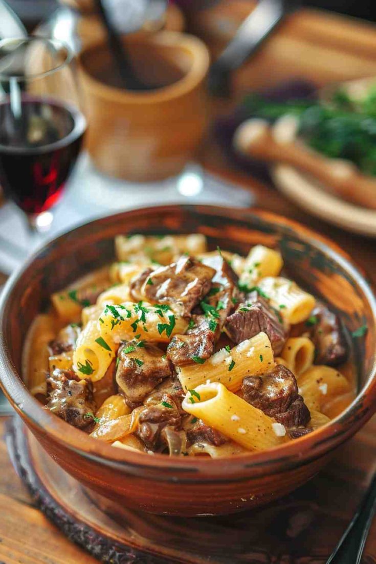 Slow Cooker Beef and Cheese Pasta