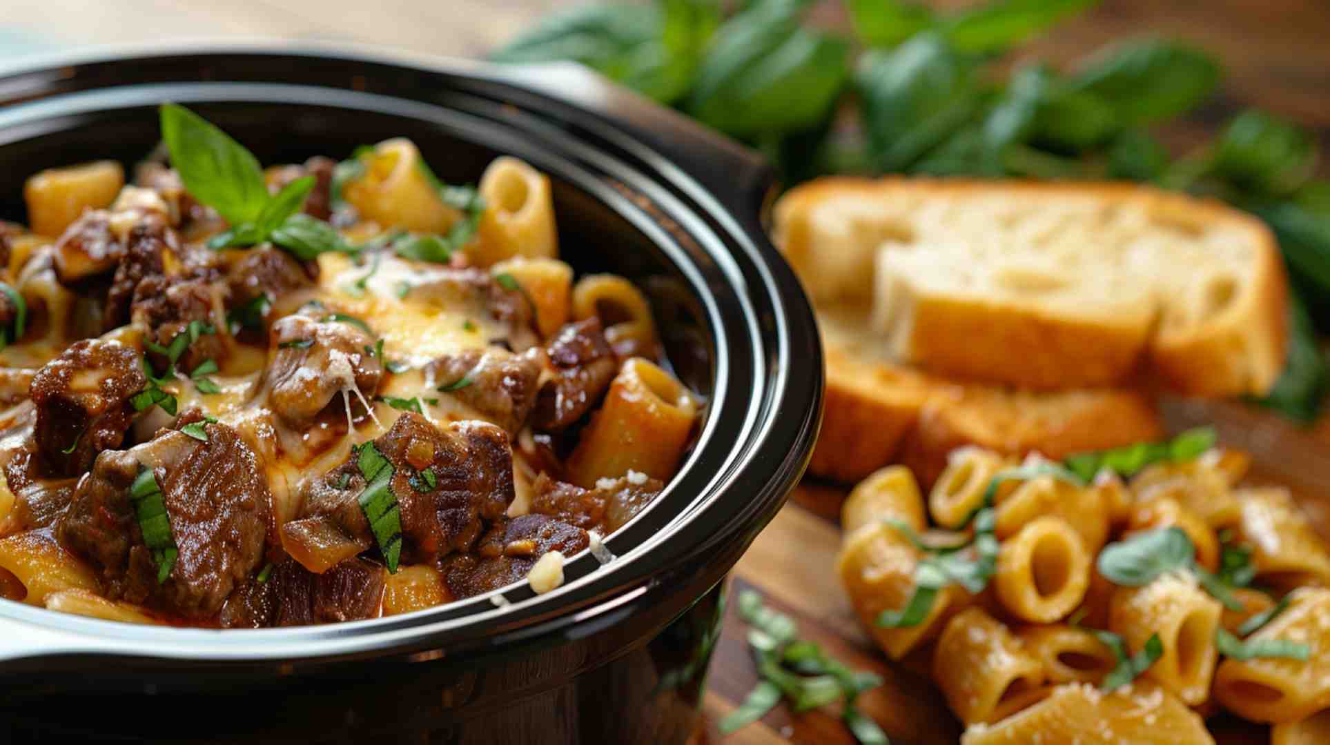 Slow Cooker Beef and Cheese Pasta