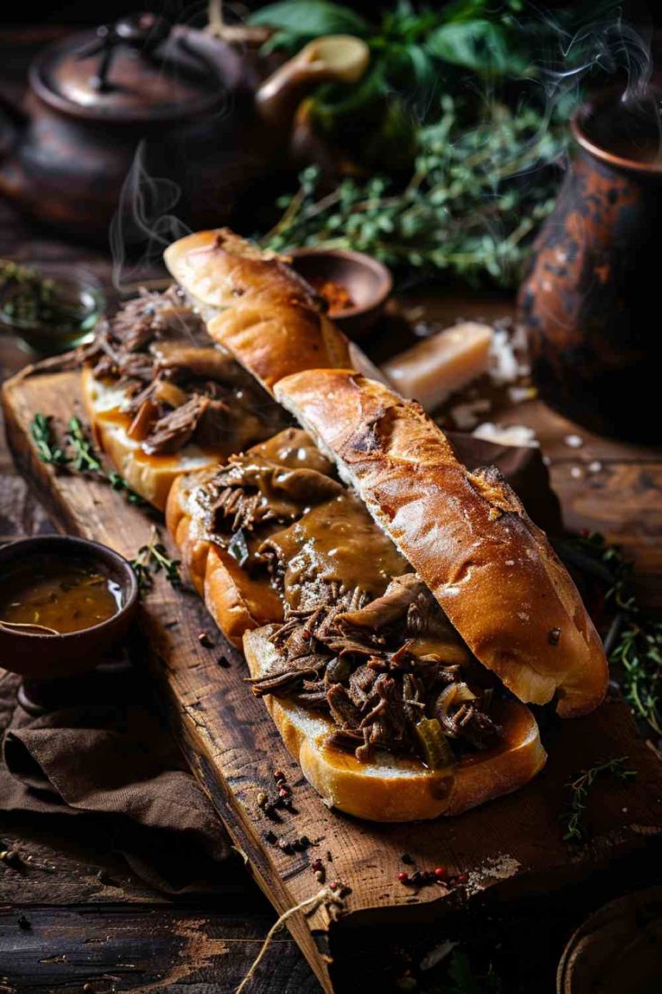 Slow Cooker French Dip Sandwiches