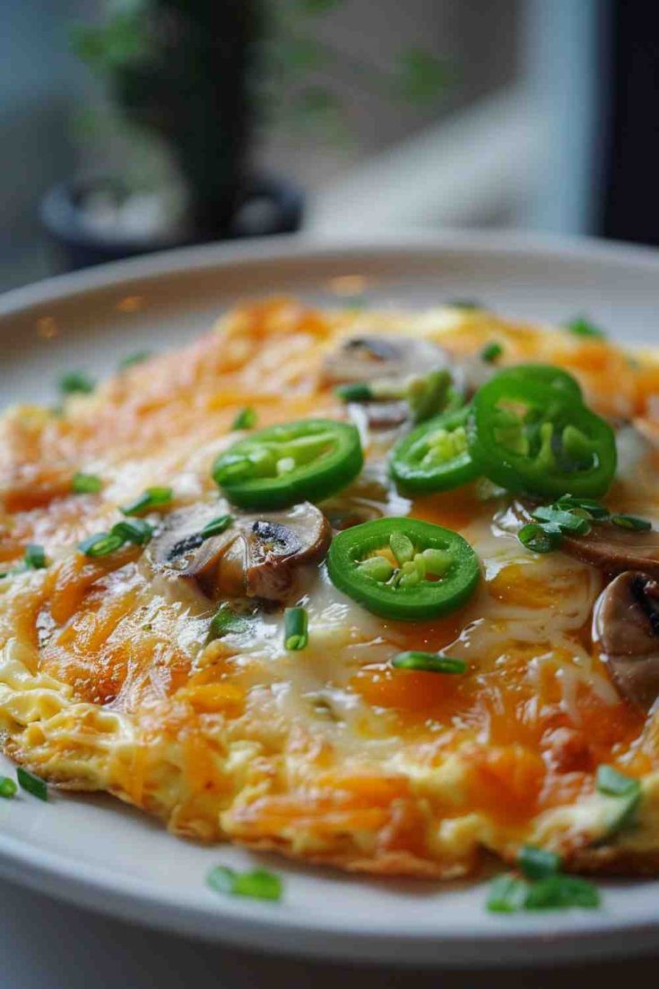 Spicy Mushroom Jalapeño Omelette