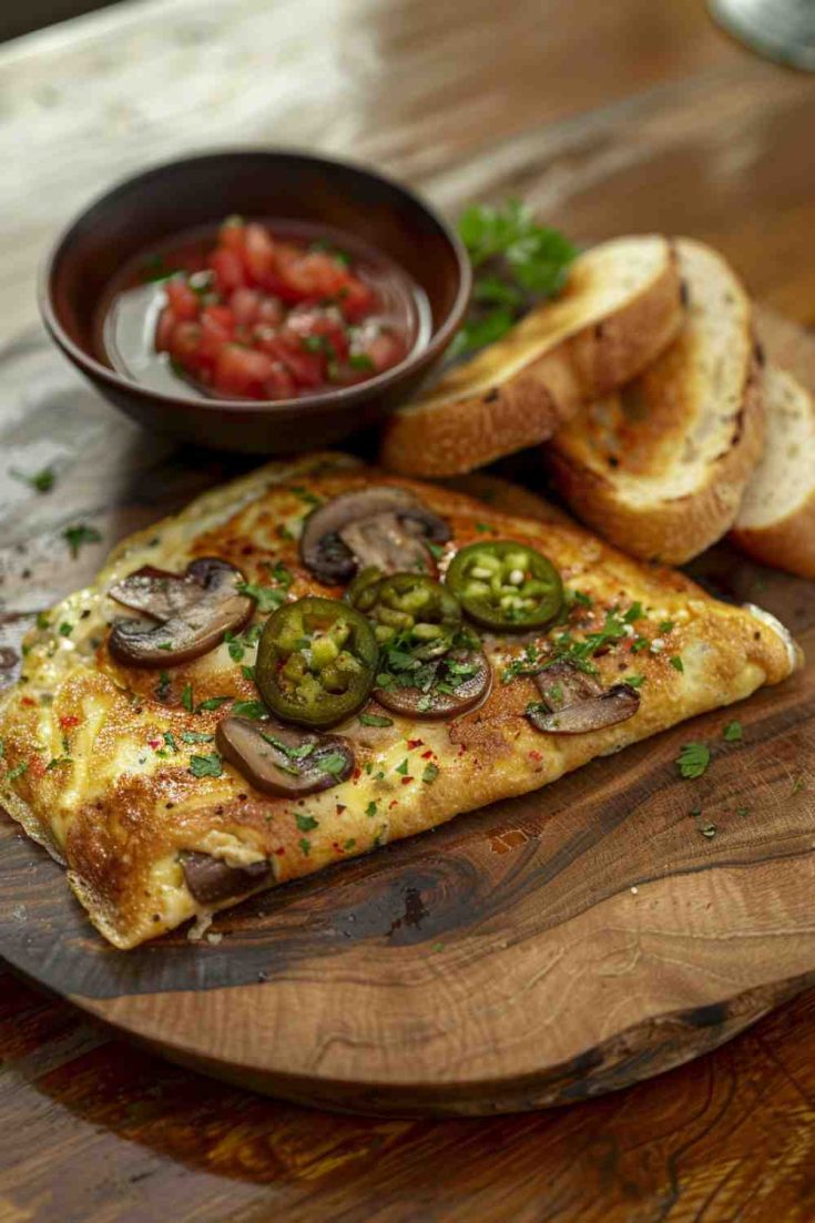 Spicy Mushroom Jalapeño Omelette