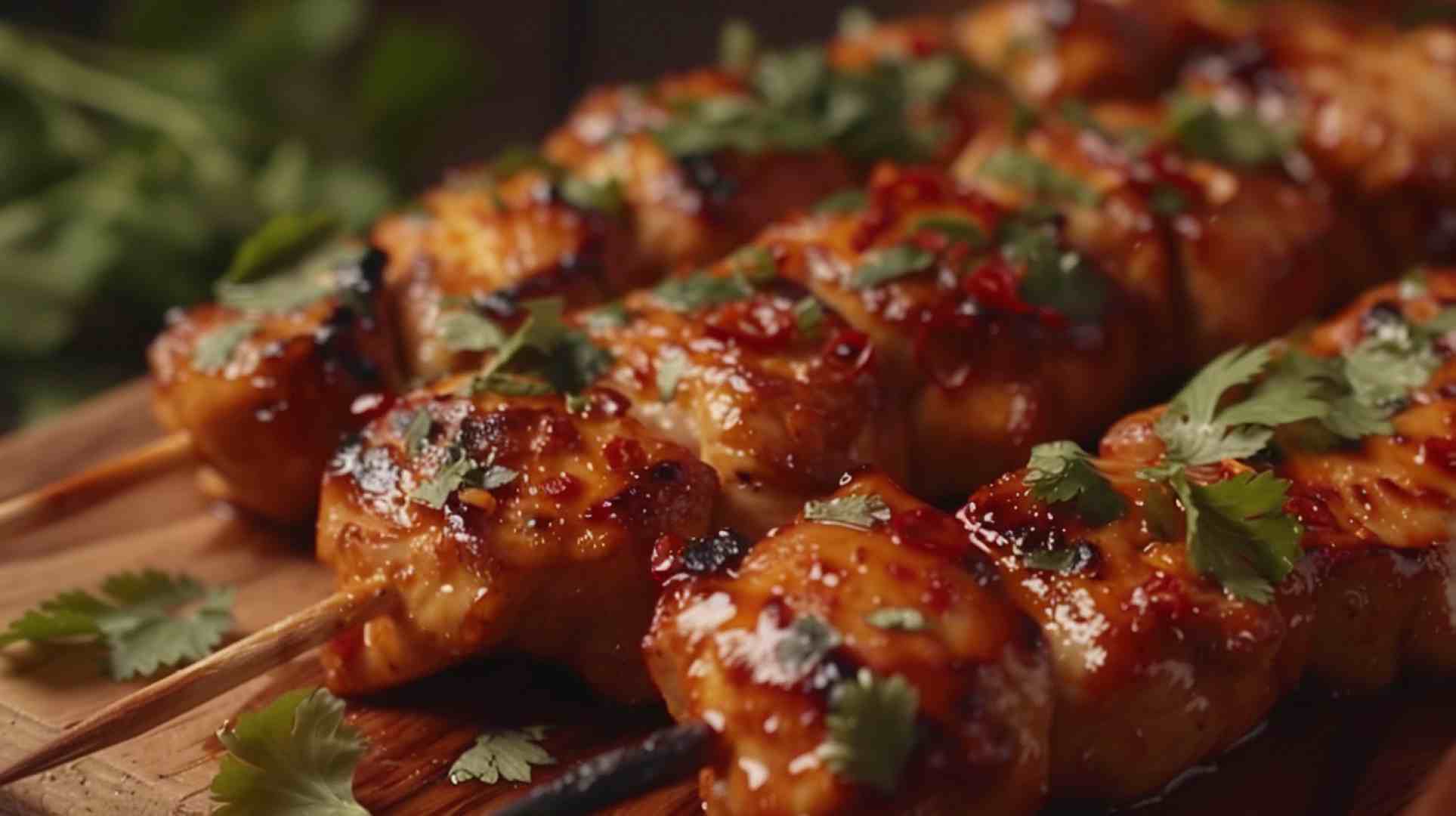 Spicy Sriracha Chicken Skewers