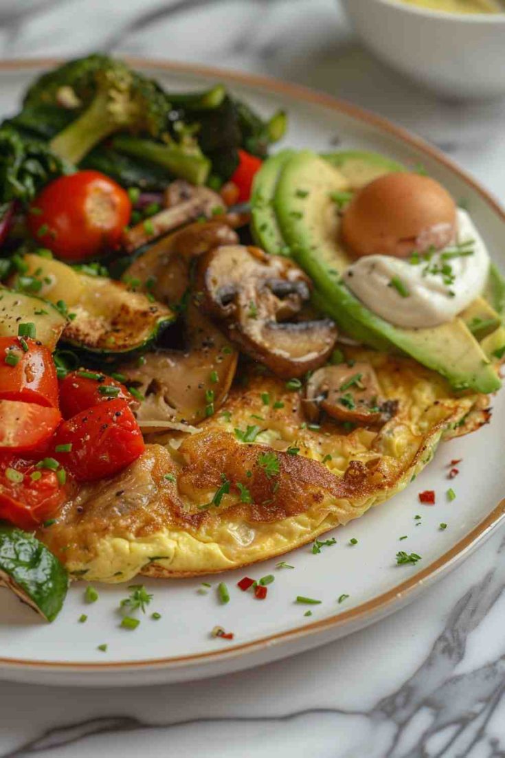 Veggie-Packed Mushroom Omelette