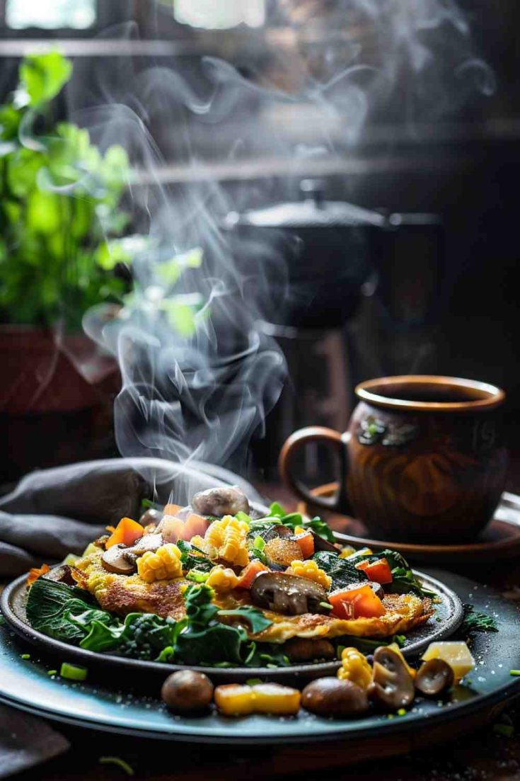 Veggie-Packed Mushroom Omelette