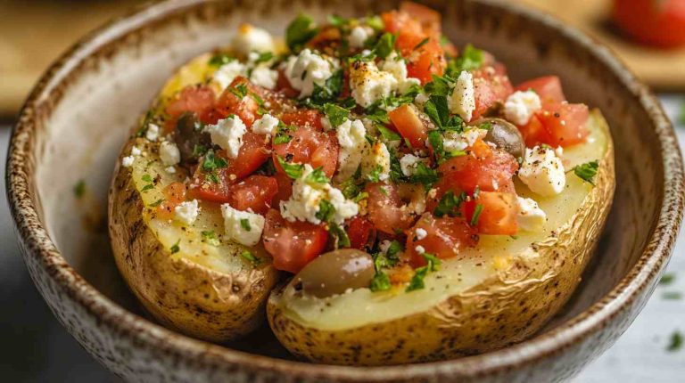 Air Fryer Mediterranean-Style Baked Potatoes