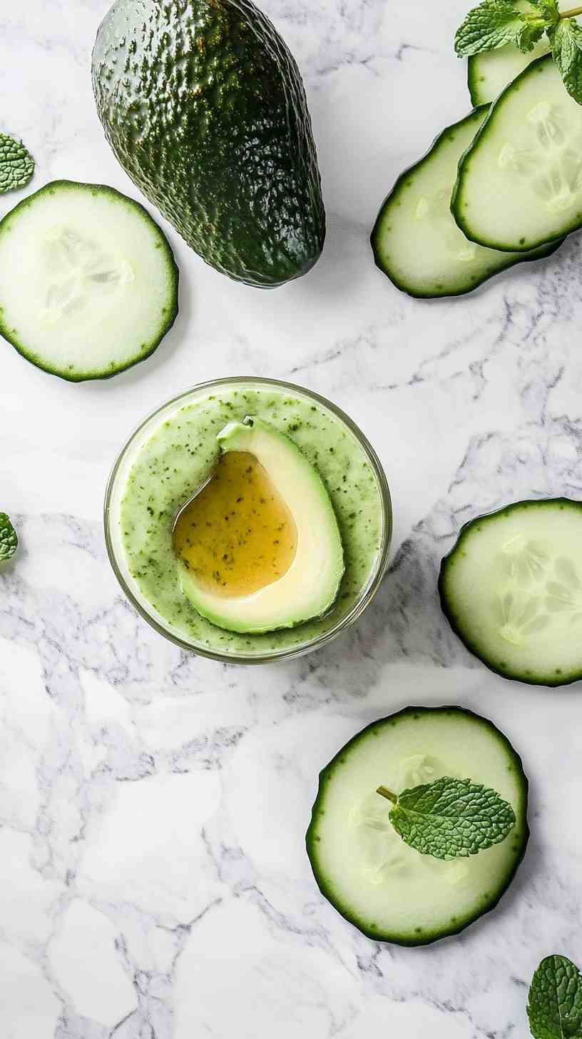 Avocado Cucumber Mint Smoothie Avocado Cucumber Mint Smoothie