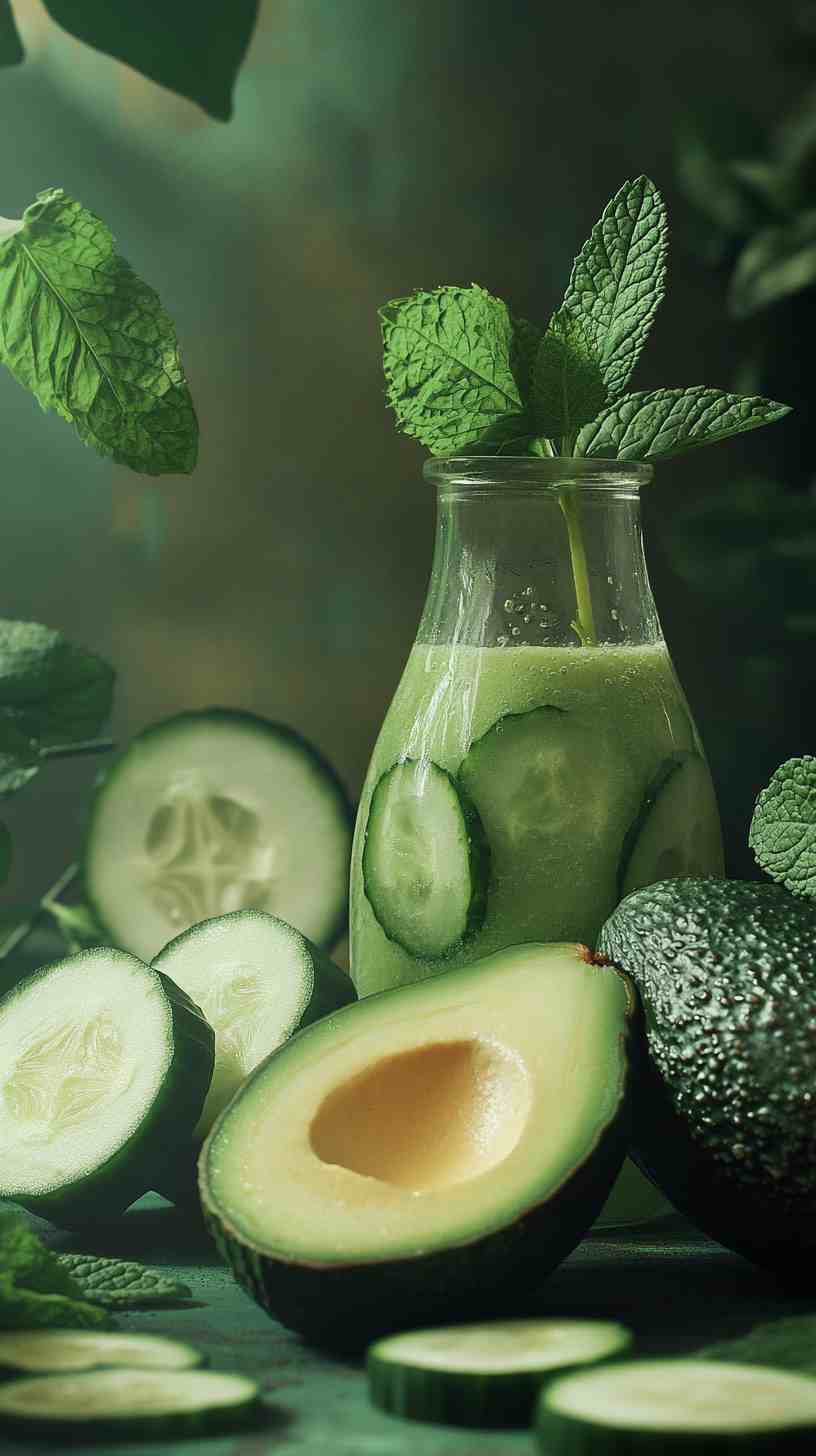 Avocado Cucumber Mint Smoothie Avocado Cucumber Mint Smoothie