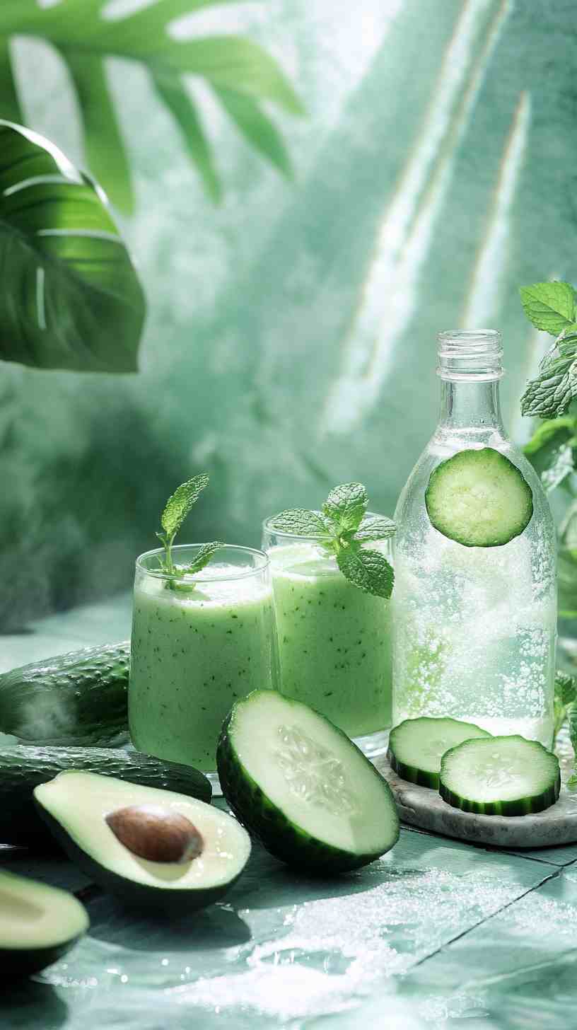 Avocado Cucumber Mint Smoothie Avocado Cucumber Mint Smoothie