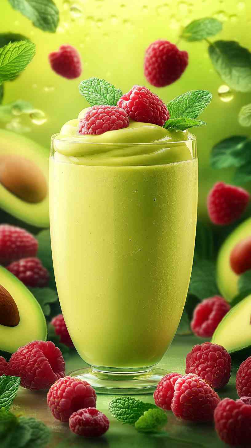 Avocado Raspberry Smoothie Avocado Raspberry Smoothie