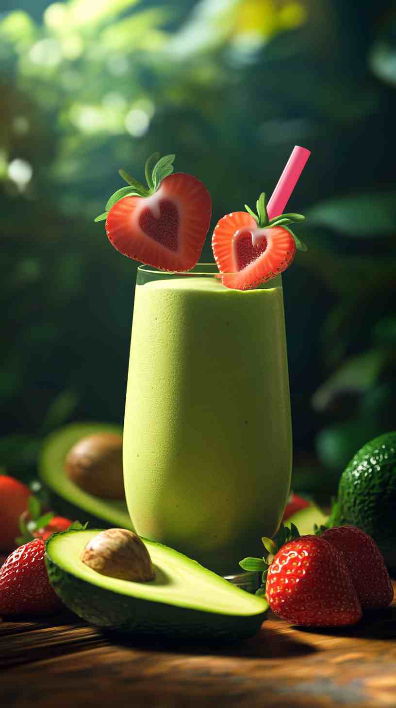 Avocado Strawberry Fusion Smoothie Avocado Strawberry Fusion Smoothie