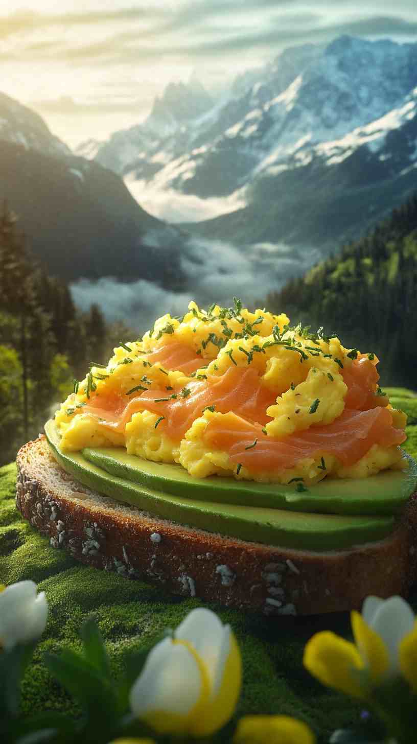 Avocado and Scrambled Egg Toast with Smoked Salmon Avocado and Scrambled Egg Toast with Smoked Salmon