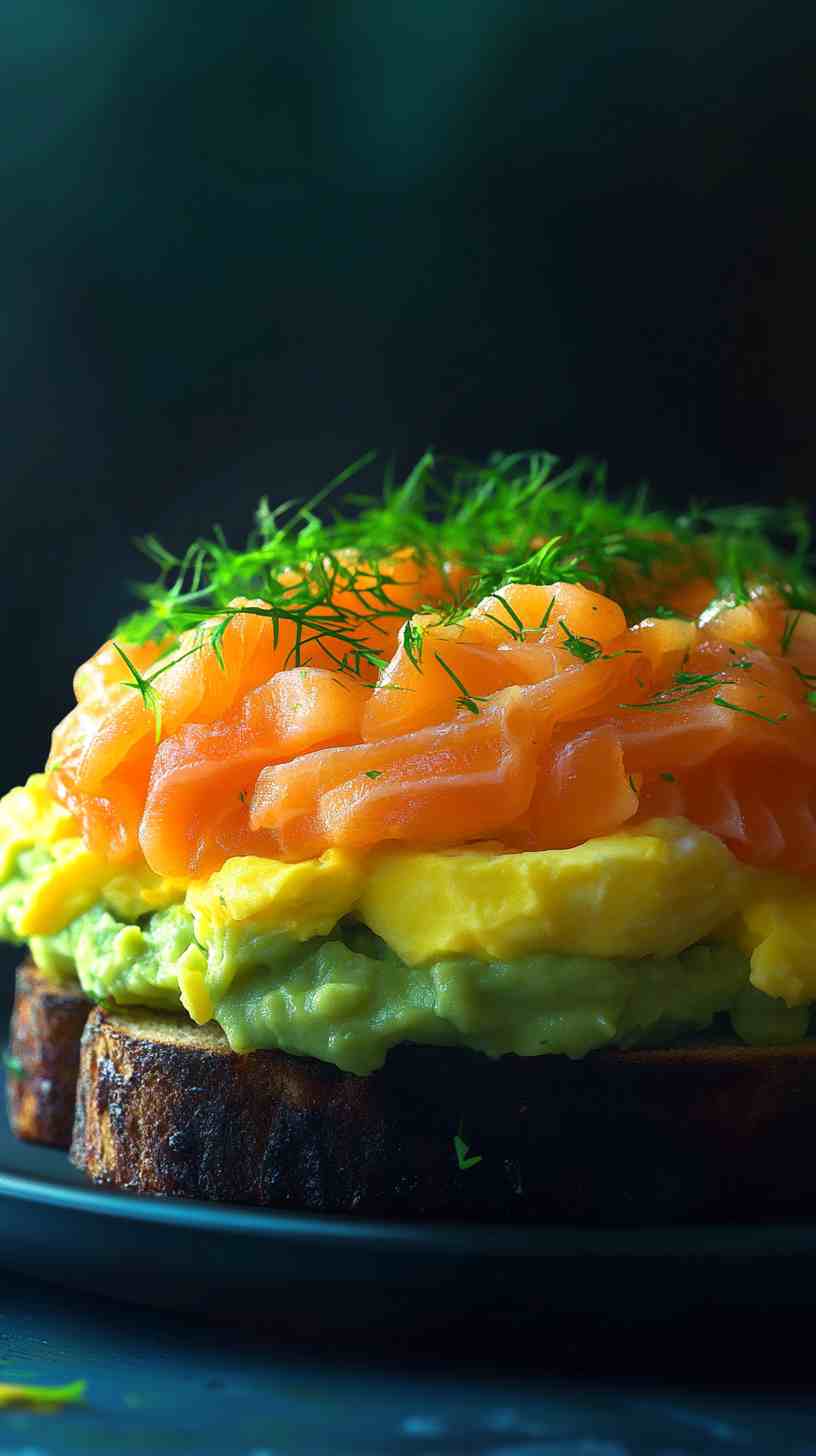 Avocado and Scrambled Egg Toast with Smoked Salmon Avocado and Scrambled Egg Toast with Smoked Salmon