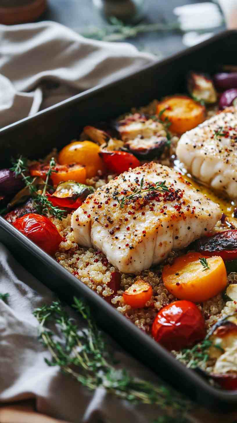 Baked Cod with Roasted Vegetables for Bulk Baked Cod with Roasted Vegetables for Bulk