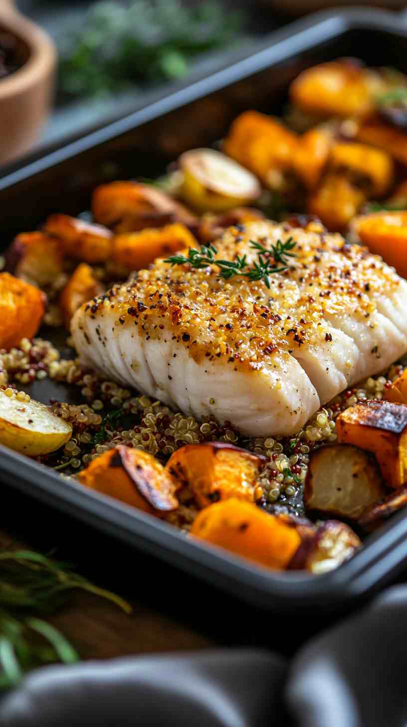 Baked Cod with Roasted Vegetables for Bulk Baked Cod with Roasted Vegetables for Bulk