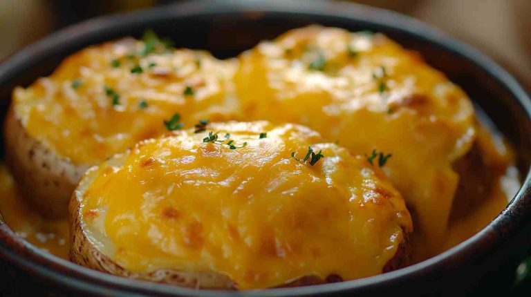 Cheesy Air Fryer Baked Potatoes