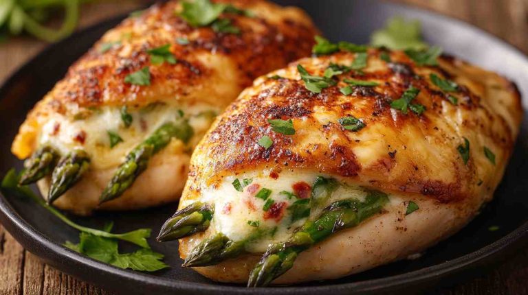 Cheesy Asparagus Stuffed Chicken