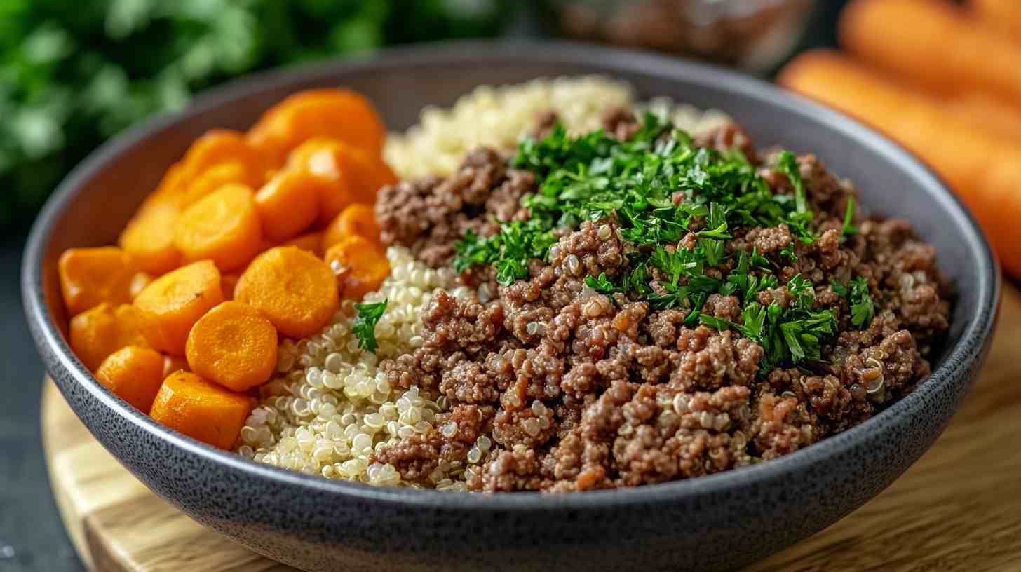 Classic Bodybuilder’s Ground Beef and Quinoa Bowl