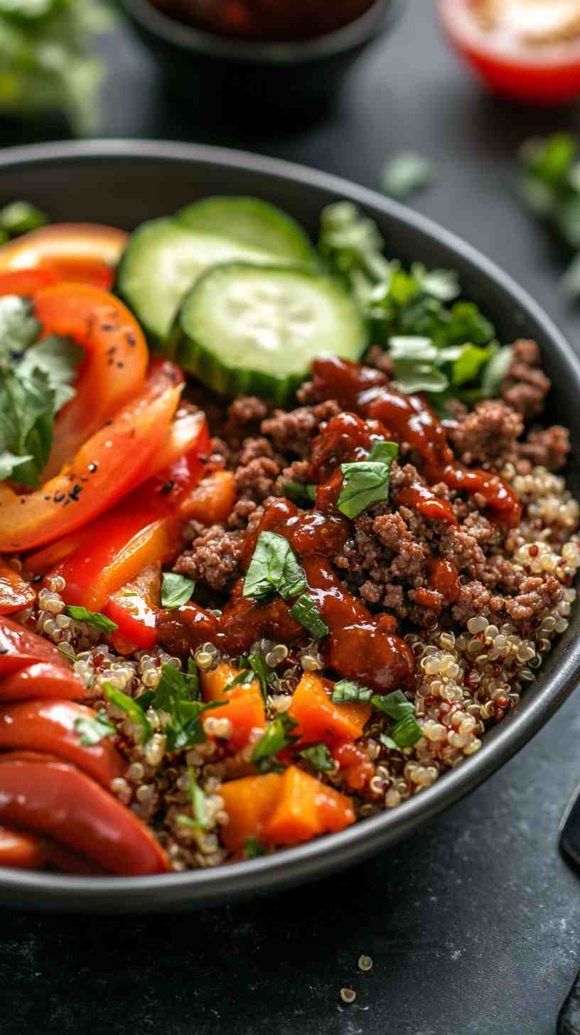 Classic Bodybuilder’s Ground Beef and Quinoa Bowl Classic Bodybuilder’s Ground Beef and Quinoa Bowl