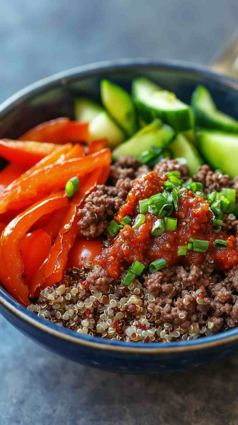 Classic Bodybuilder’s Ground Beef and Quinoa Bowl Classic Bodybuilder’s Ground Beef and Quinoa Bowl