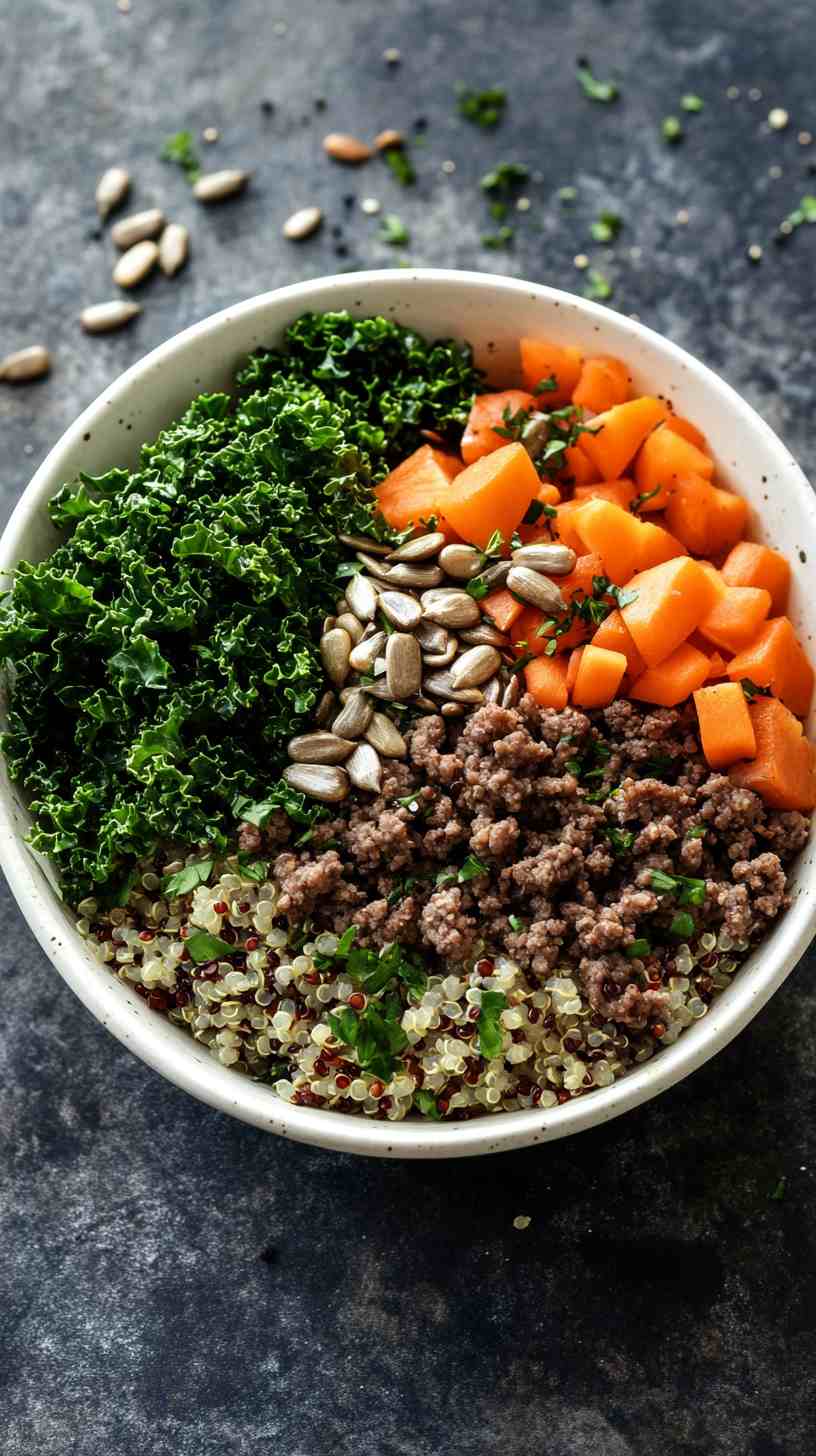 Classic Bodybuilder’s Ground Beef and Quinoa Bowl Classic Bodybuilder’s Ground Beef and Quinoa Bowl