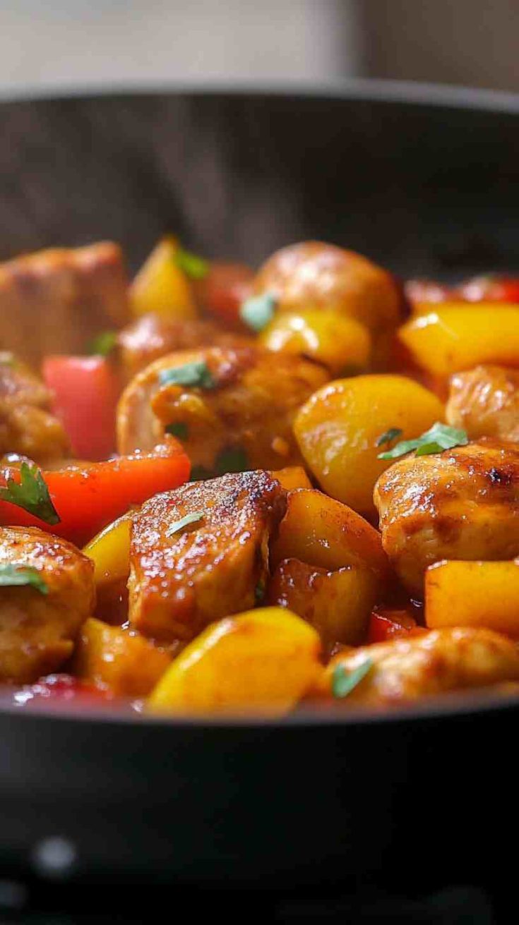 Easy Chicken Afritada with Bell Peppers