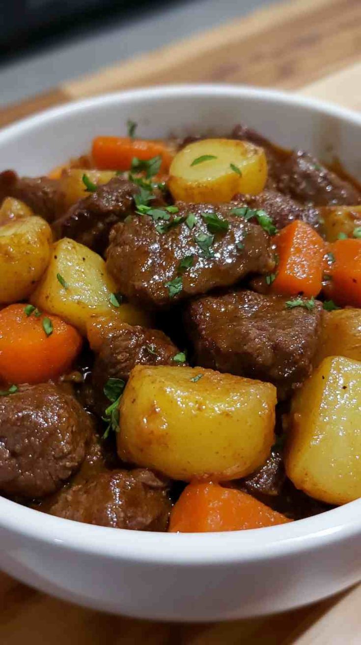 Family-Style Beef Afritada with Potatoes and Carrots