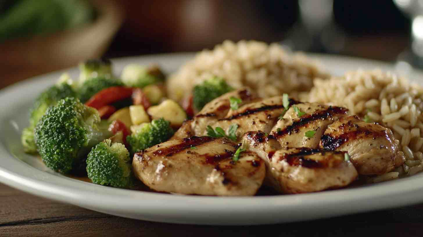 Grilled Chicken with Brown Rice and Veggies