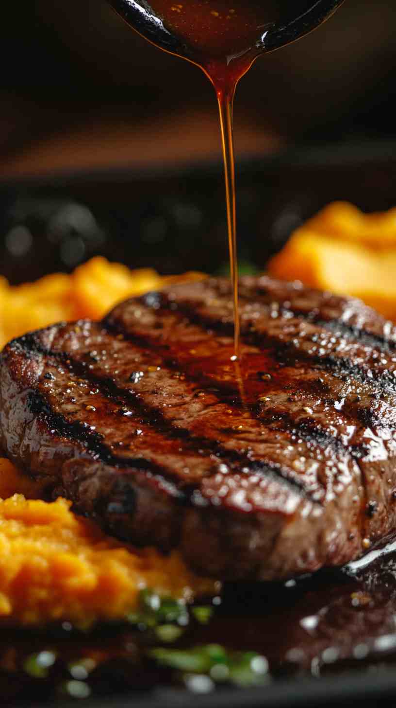 Grilled Steak with Mashed Sweet Potatoes Grilled Steak with Mashed Sweet Potatoes