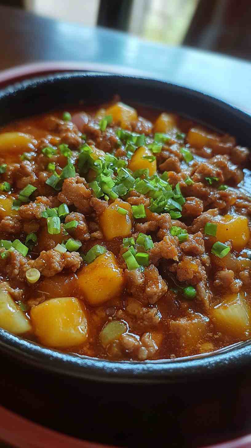 Ground Pork Afritada with a Sweet and Savory Sauce Ground Pork Afritada with a Sweet and Savory Sauce