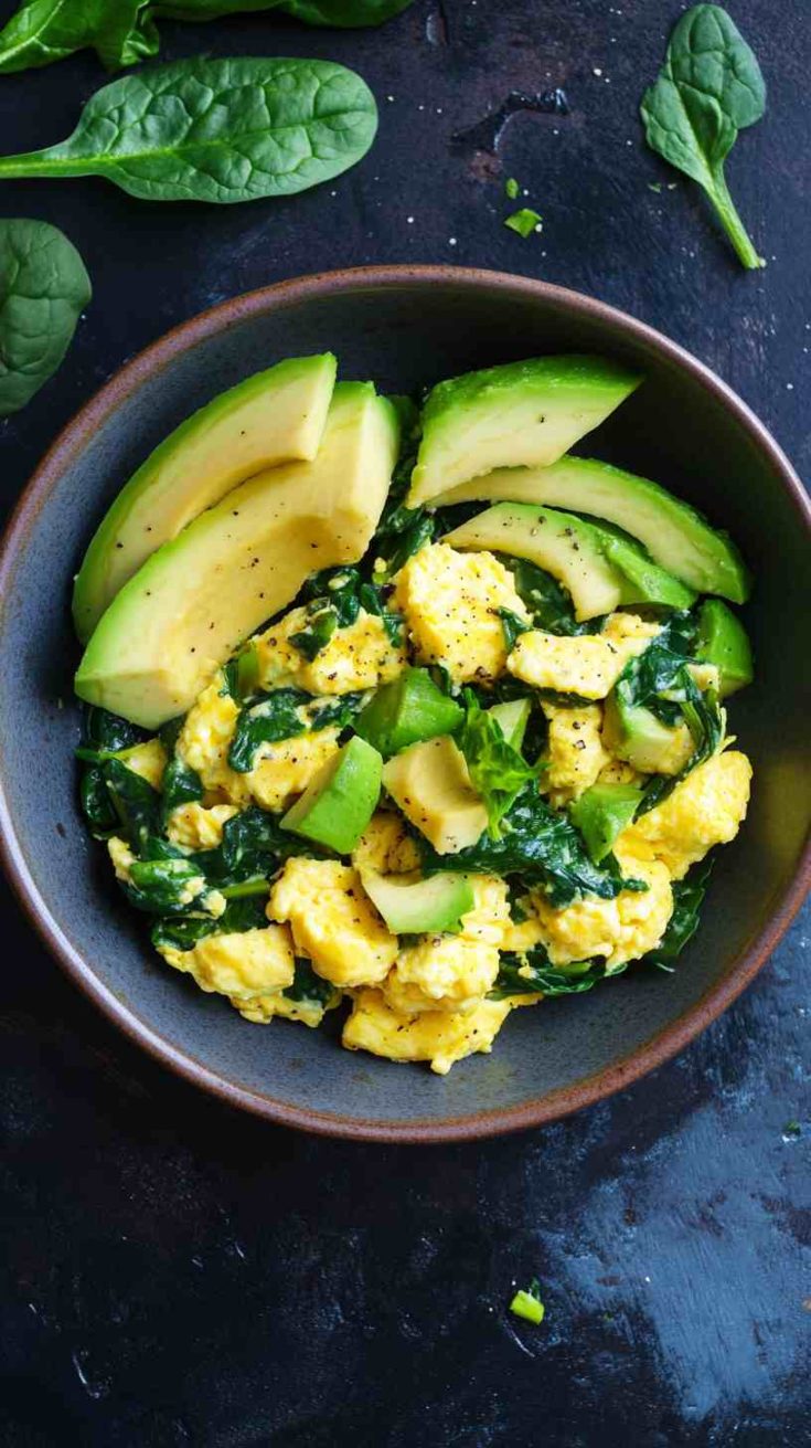 Healthy Egg and Spinach Breakfast Scramble
