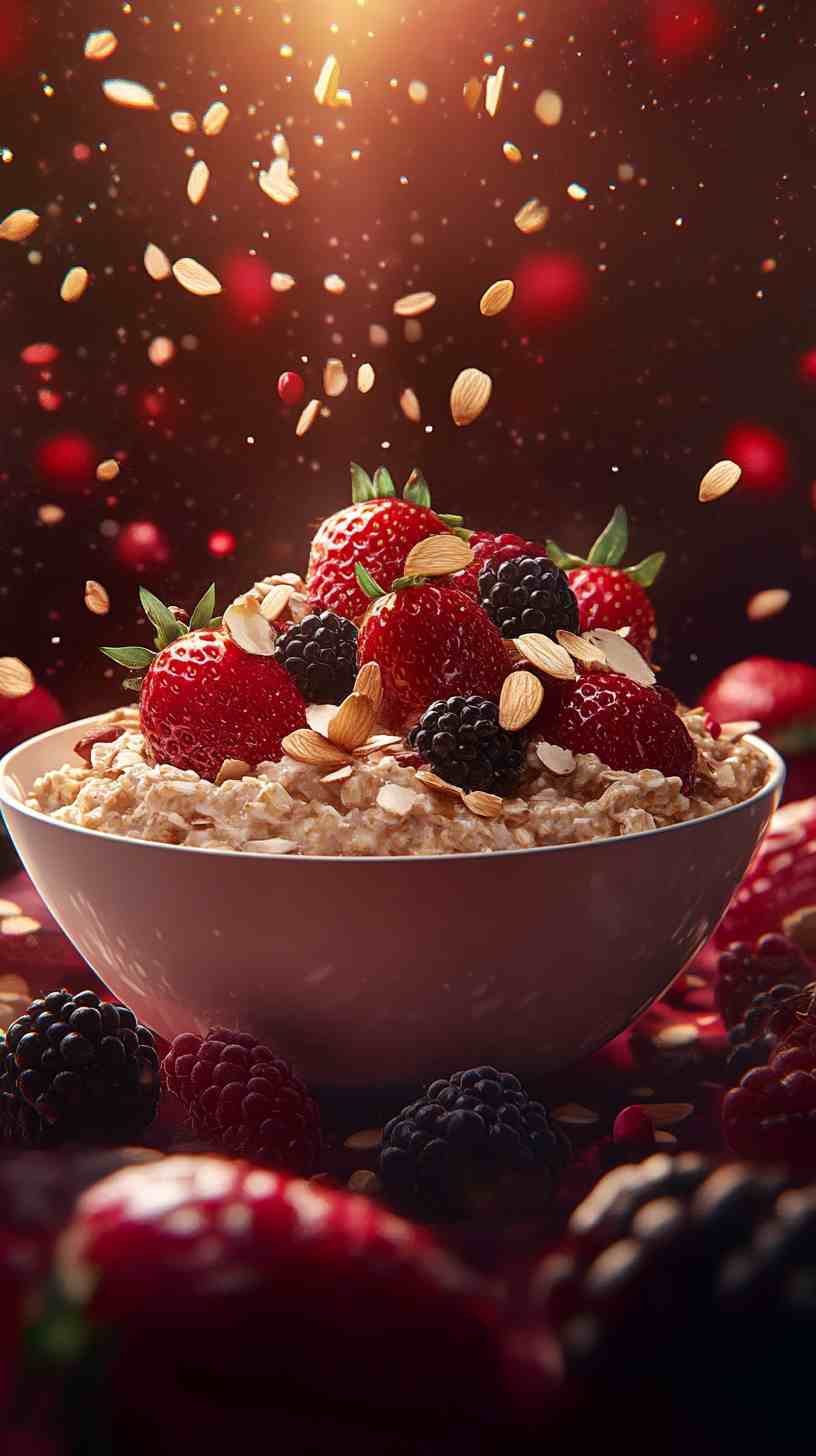 High-Protein Oatmeal with Almond Butter and Berries High-Protein Oatmeal with Almond Butter and Berries